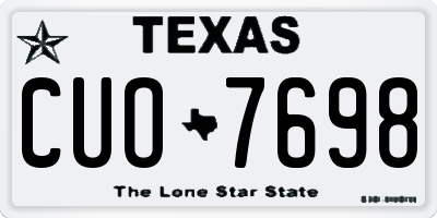 TX license plate CUO7698