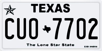 TX license plate CUO7702