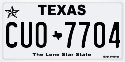 TX license plate CUO7704