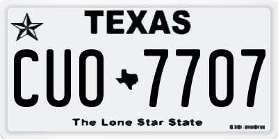 TX license plate CUO7707