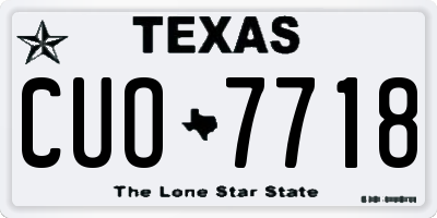 TX license plate CUO7718