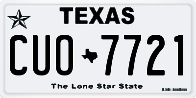 TX license plate CUO7721
