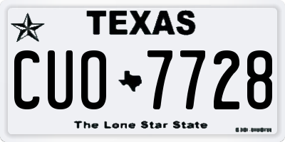TX license plate CUO7728