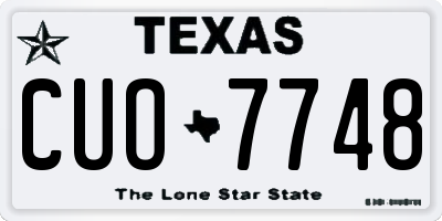 TX license plate CUO7748