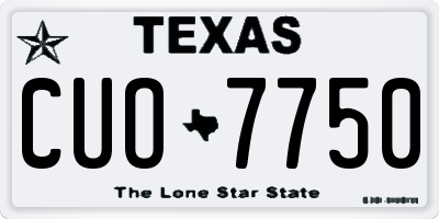 TX license plate CUO7750