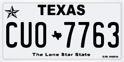 TX license plate CUO7763