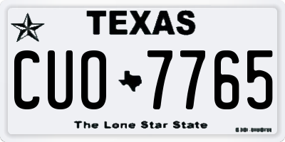 TX license plate CUO7765