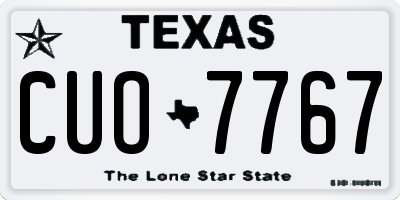 TX license plate CUO7767