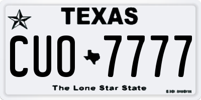 TX license plate CUO7777