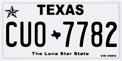TX license plate CUO7782