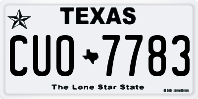 TX license plate CUO7783