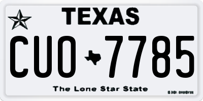 TX license plate CUO7785