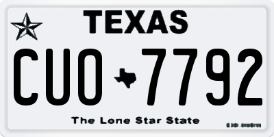 TX license plate CUO7792