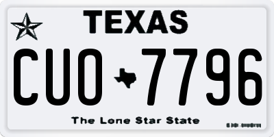 TX license plate CUO7796