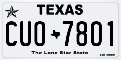 TX license plate CUO7801