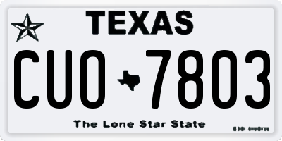 TX license plate CUO7803