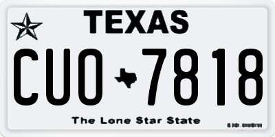 TX license plate CUO7818