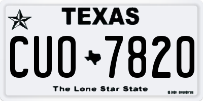 TX license plate CUO7820