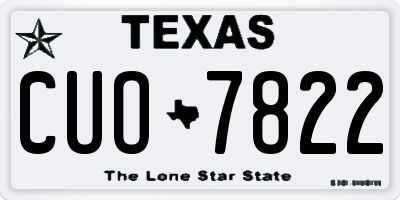 TX license plate CUO7822