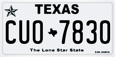 TX license plate CUO7830