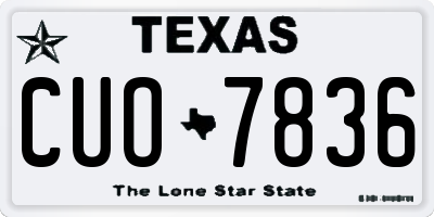 TX license plate CUO7836