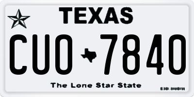 TX license plate CUO7840