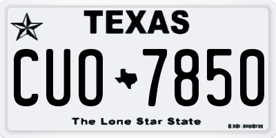 TX license plate CUO7850