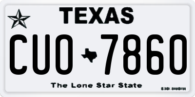 TX license plate CUO7860