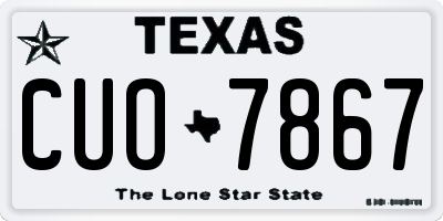 TX license plate CUO7867