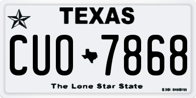 TX license plate CUO7868