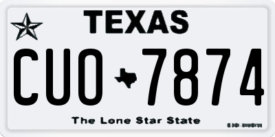 TX license plate CUO7874