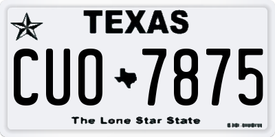TX license plate CUO7875