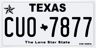 TX license plate CUO7877