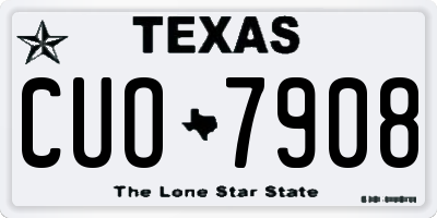 TX license plate CUO7908