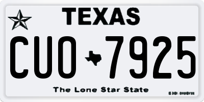 TX license plate CUO7925