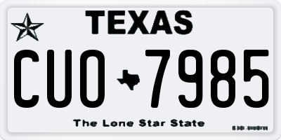 TX license plate CUO7985
