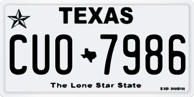 TX license plate CUO7986