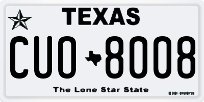 TX license plate CUO8008