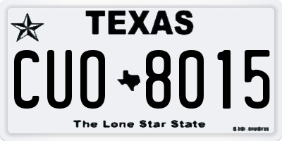 TX license plate CUO8015