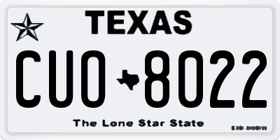 TX license plate CUO8022