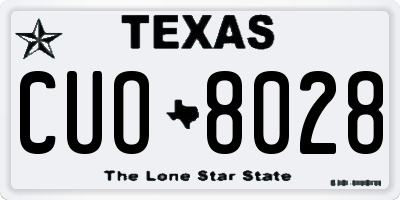 TX license plate CUO8028