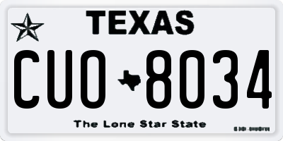 TX license plate CUO8034