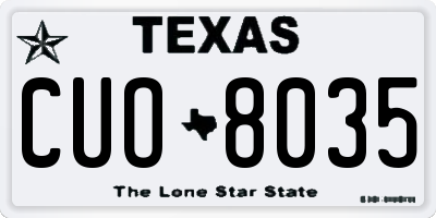 TX license plate CUO8035