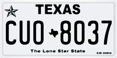 TX license plate CUO8037