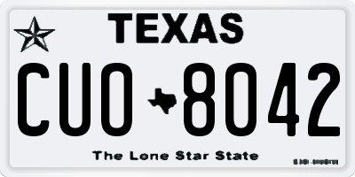 TX license plate CUO8042