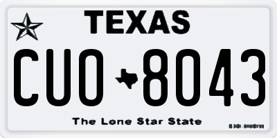 TX license plate CUO8043