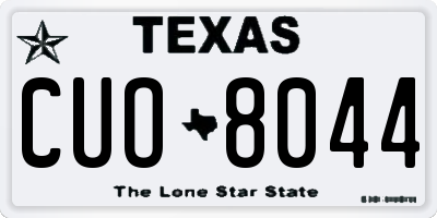 TX license plate CUO8044