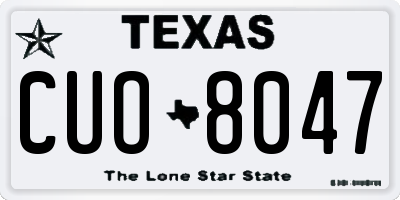 TX license plate CUO8047