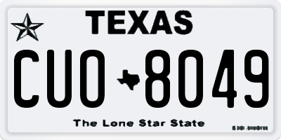 TX license plate CUO8049