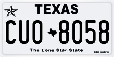 TX license plate CUO8058